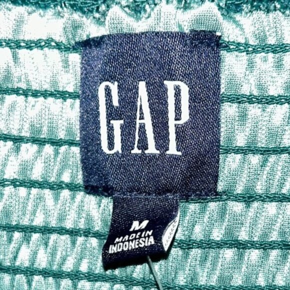 Green Velvet NEW NWT GAP Renaissance smocking peplum HOLIDAY top M - Picture 2 of 5